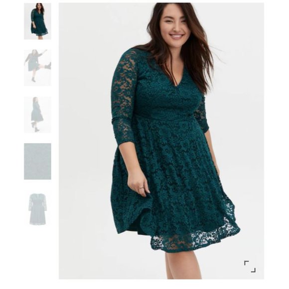 torrid Dresses & Skirts - Torrid Teal Lace Skater Dress